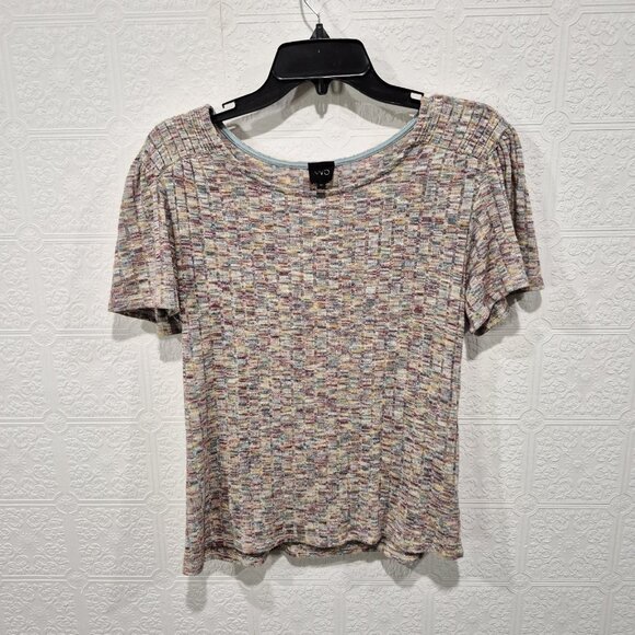 W5 Anthropologie Multicolour Boatneck Short Sleeve Top Medium - Picture 6 of 6